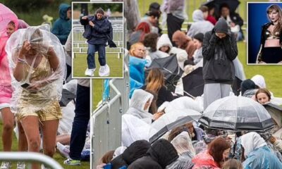 Taylor Swift "Die-hard fans brave the elements as the countdown begins for megastar's first UK Eras Tour concert in Edinburgh - after camping overnight to bag the best spots and merch