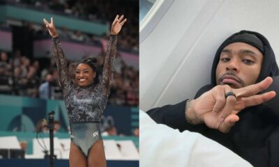 Simone Biles' emotional response as husband Jonathan Owens makes announcement